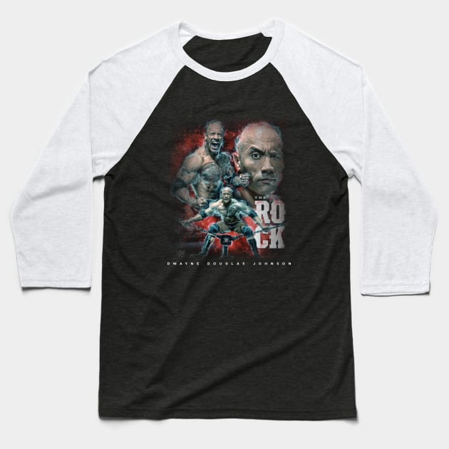 Wwe The Rock Baseball T-Shirt by Jandara